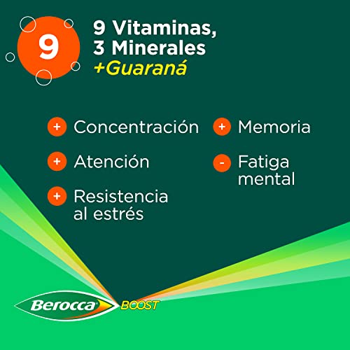 Thumbnail 2 de Berocca Boost Complejo de Vitaminas y Minerales con cafeína y guaraná natural (30 comprimidos efervescentes)