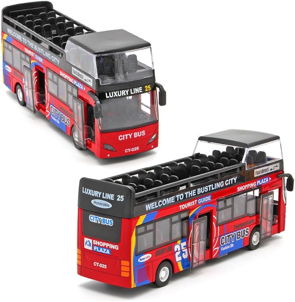 Thumbnail 2 de MIFKLMV London Double Decker Bus Toy 1:32 Scale Die Cast Model
