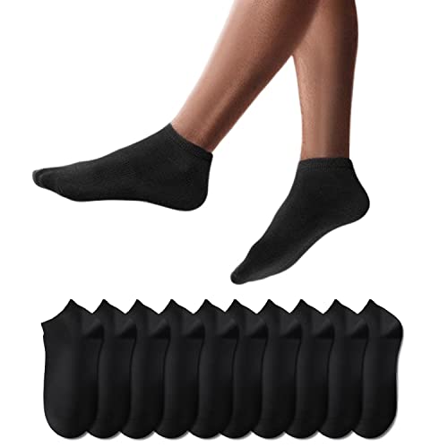 Detalle de YouShow Sneaker Socken Herren Damen – 10 Paar Schwarz, Kurzsocken 47-50