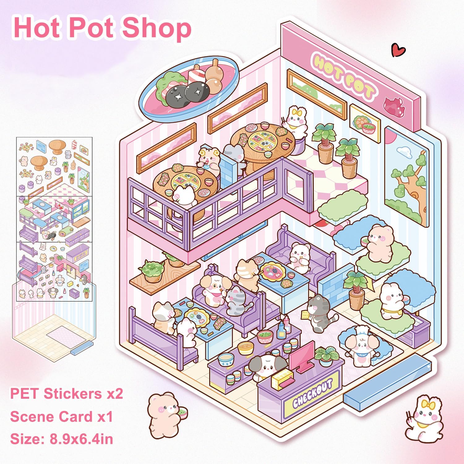 Detalle de SYCARON 3D sticker scene set, 12 scenes