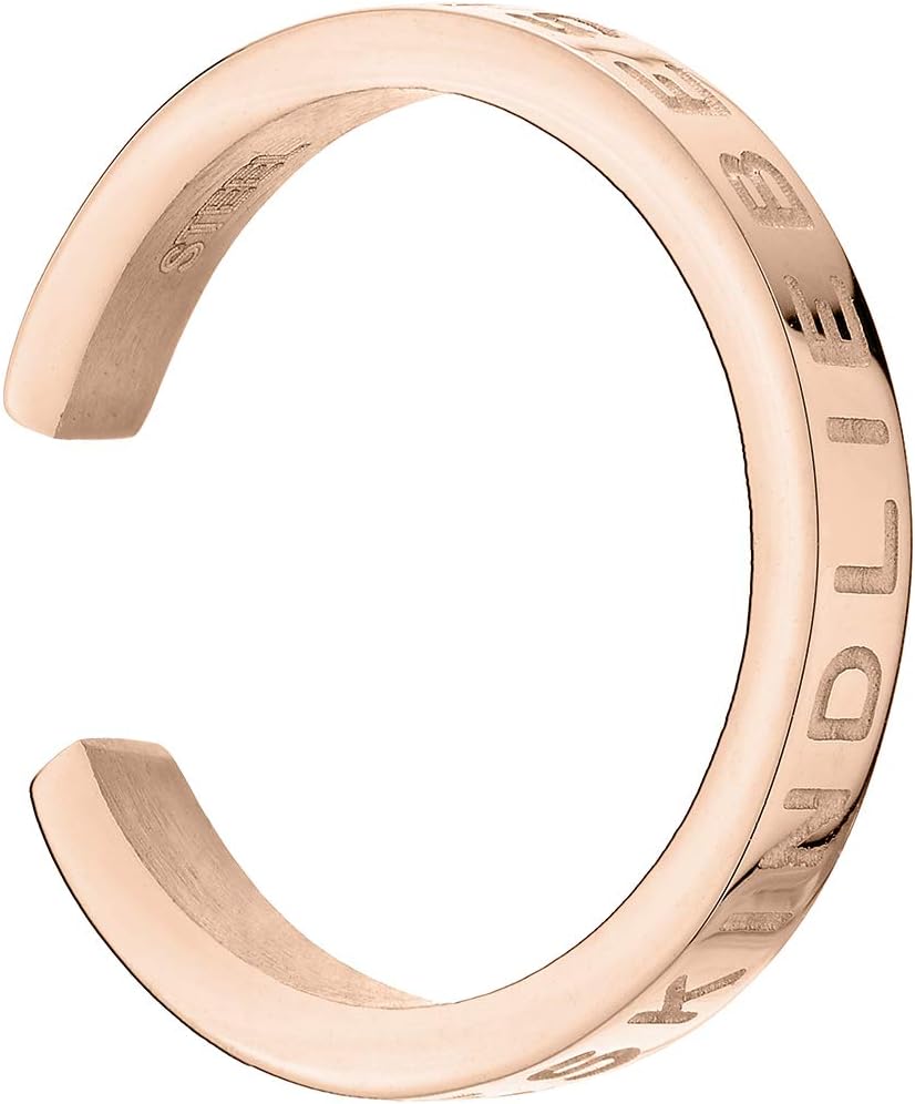 Detalle de LIEBESKIND BERLIN Damen Ohrschmuck – Basic Creolen und Earcuffs aus Edelstahl mit Prägung
