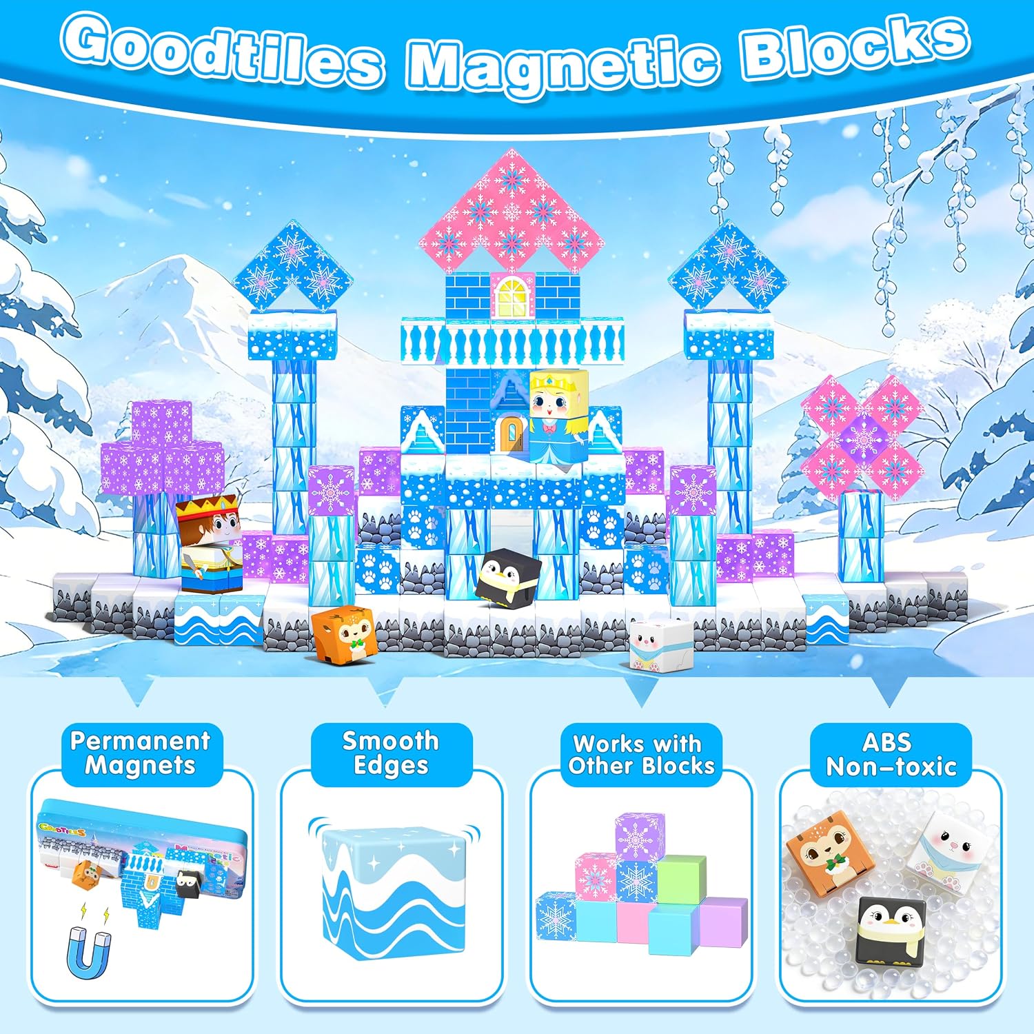 Detalle 1 de Goodtiles Magnetic Building Blocks, 40-Piece Set