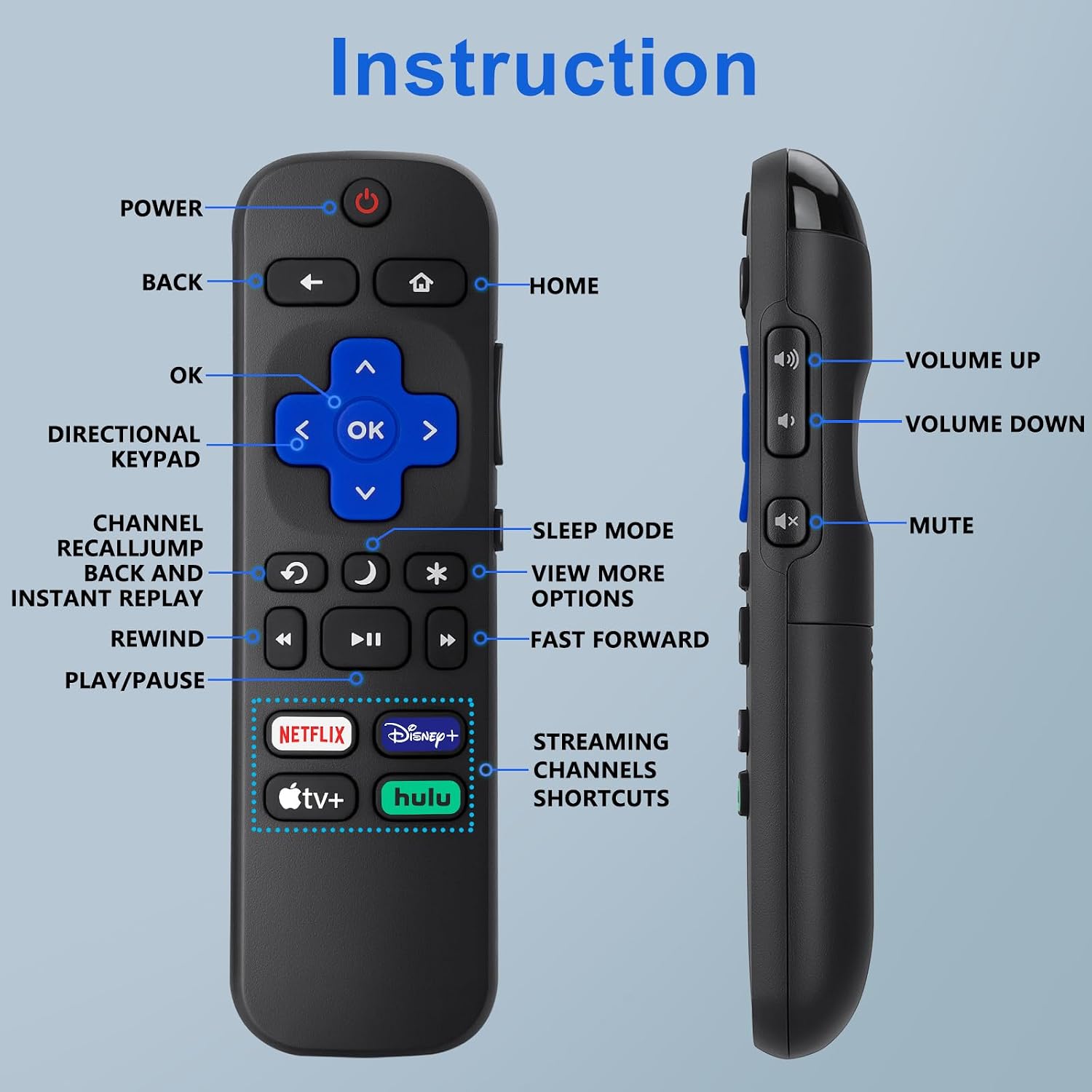 Thumbnail 5 de Replacement Roku TV Remote Pack of 2