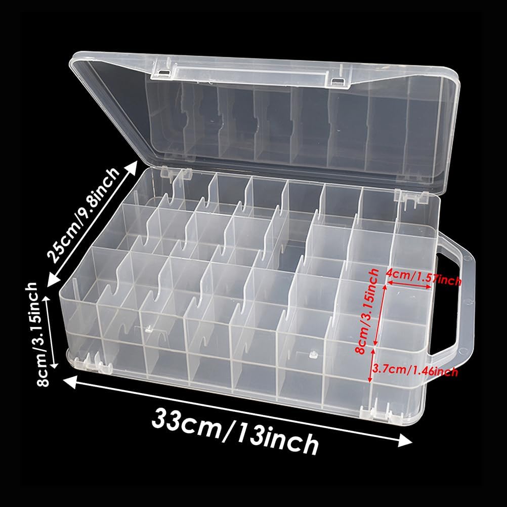 Detalle 2 de Chemlliy XZSN01 46-Compartment Sewing Organizer, Double-Sided Clear Box