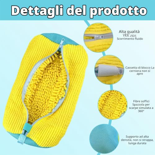 Detalle de 2 Pezzi Sacchetto per Lavare Scarpe Zaknszan: Protezione e Cura durante il Lavaggio in Lavatrice