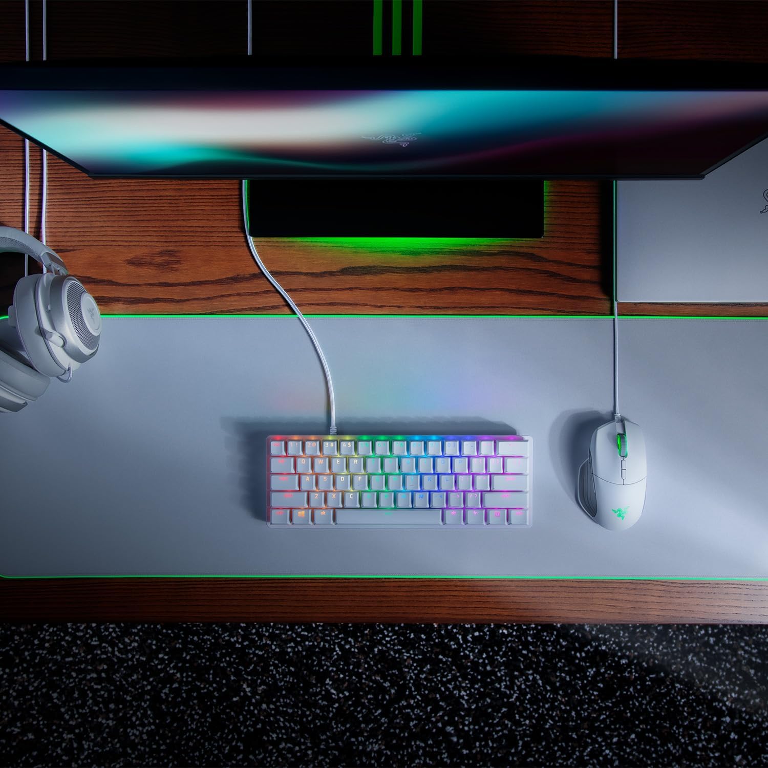 Thumbnail 10 de Razer Huntsman Mini Blanco Mercury 🎮 Compacto 60% con Interruptor Morado