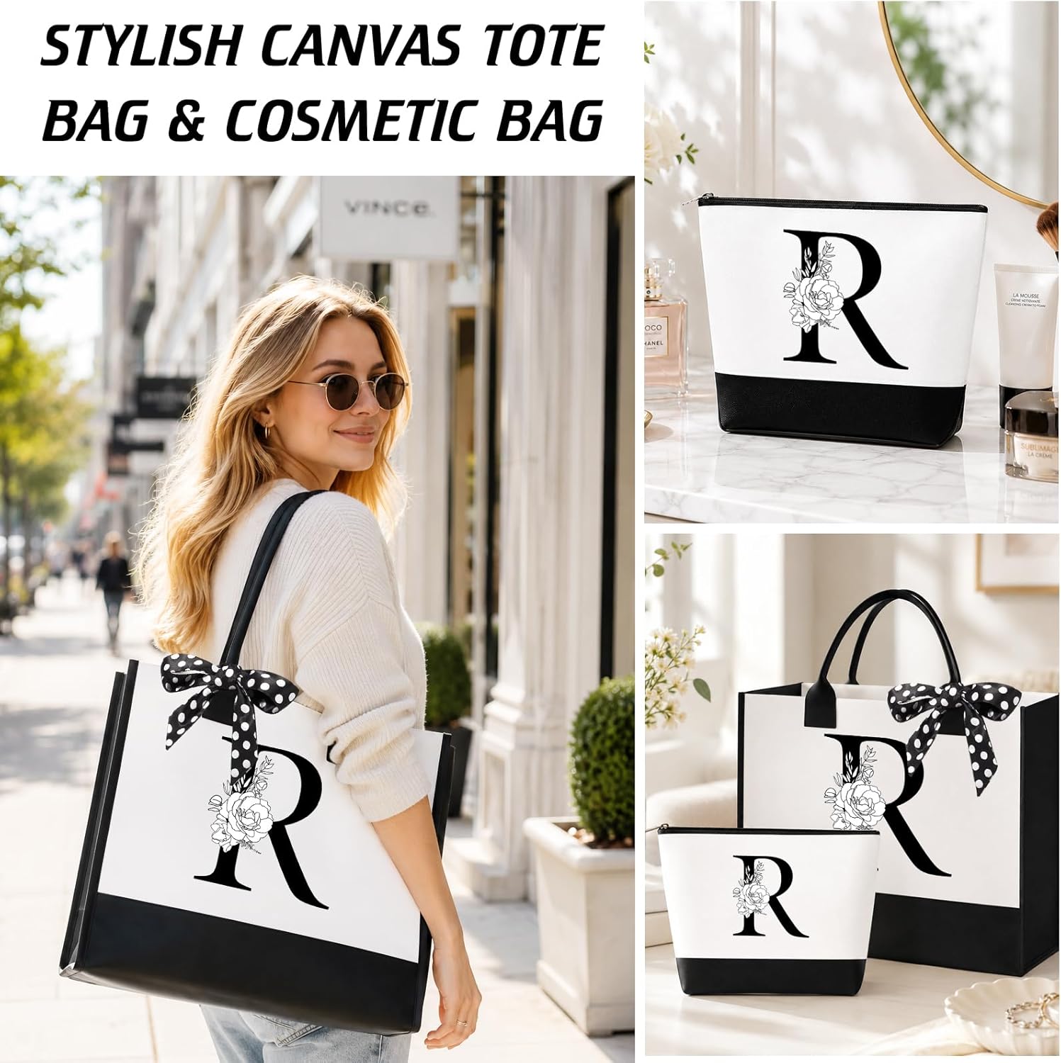 Detalle 2 de SHXWELL Personalised Gift Set for Women — Monogram Tote, Glass Cup, Candle and More