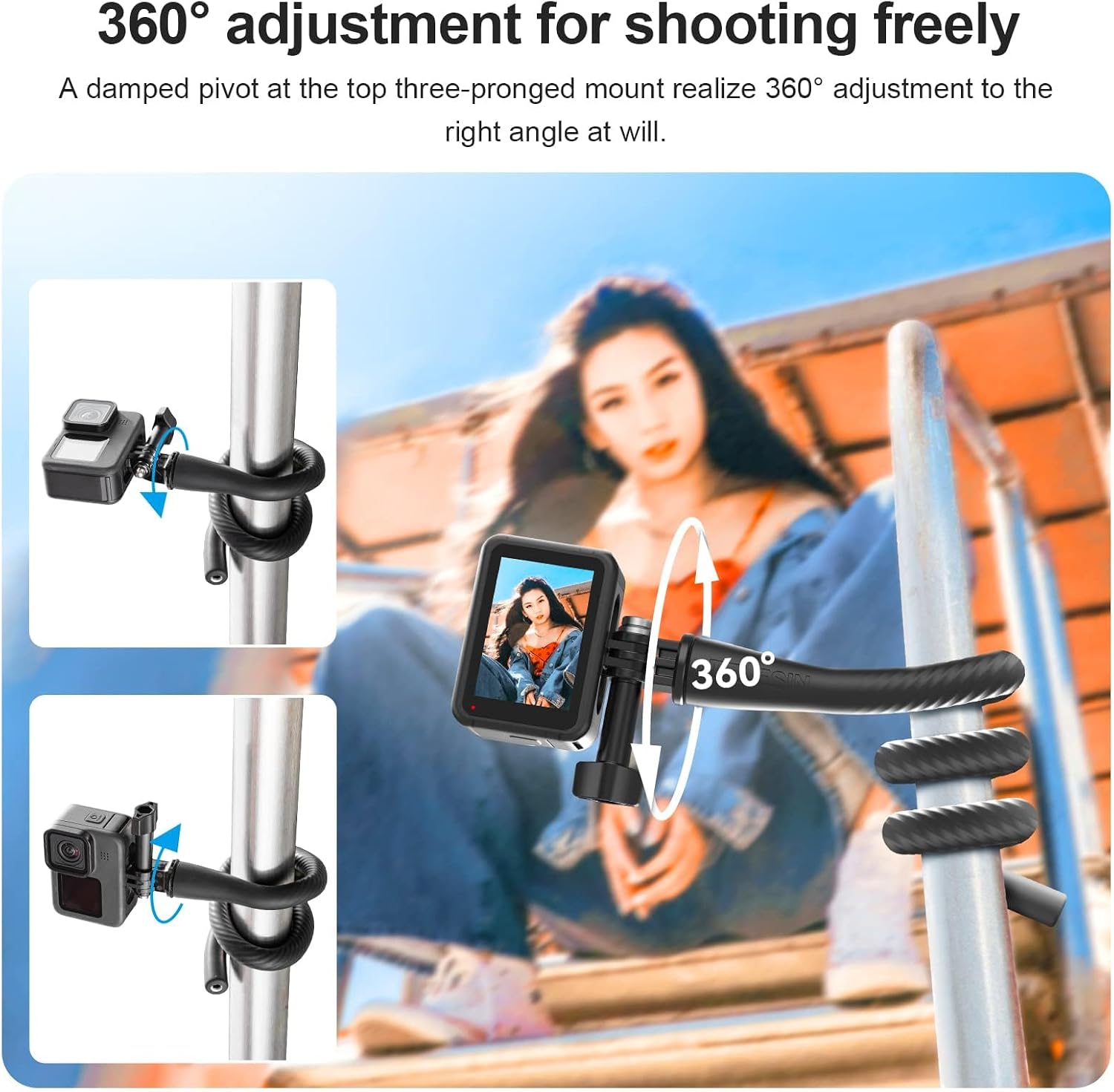 Thumbnail 2 de TELESIN Flexible Selfie Stick for Action Cameras