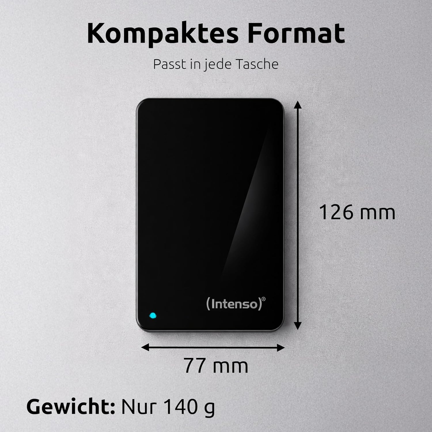 Detalle 2 de Intenso Memory Case 6021560 – zewnętrzny dysk 1 TB, USB 3.0, czarny