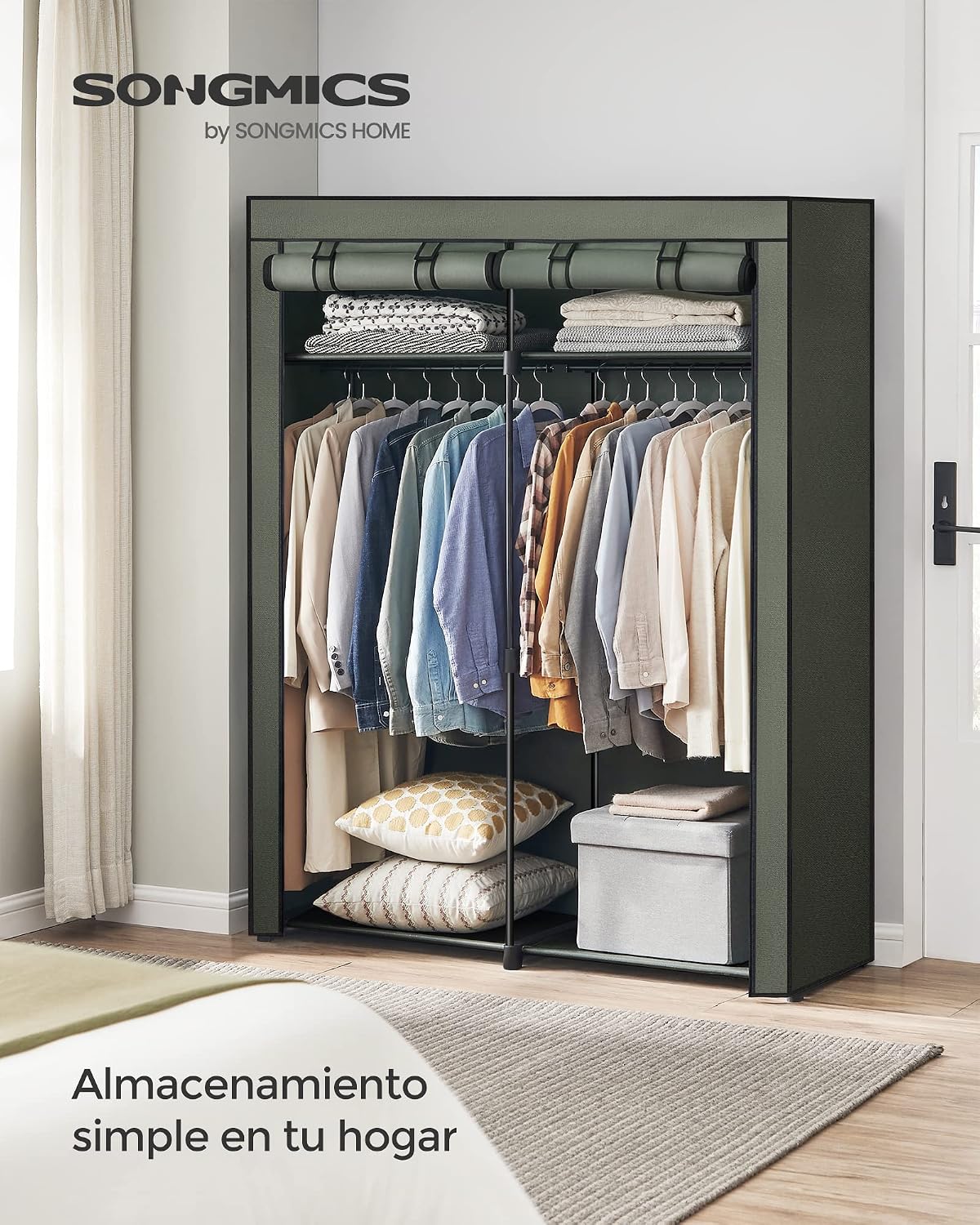 Detalle de SONGMICS RYG002C02 armario de tela 140x43x174 cm