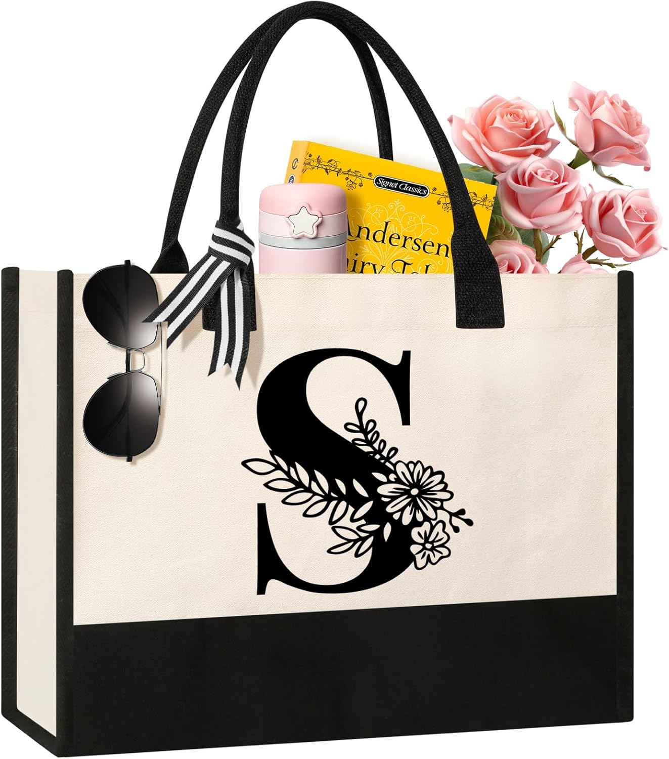 Detalle de Tecanne Initial Canvas Tote Bag