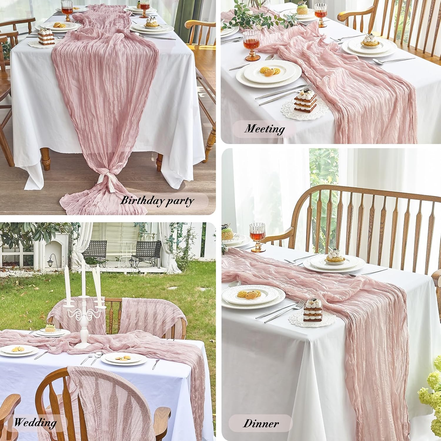 Thumbnail 5 de IVAPUPU 10ft Cheesecloth Table Runner ๐