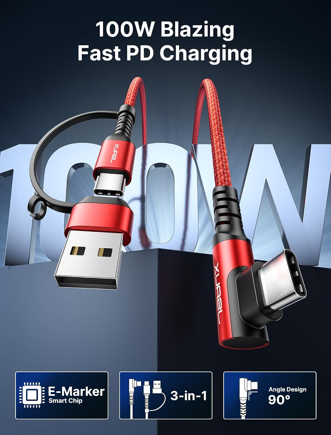 Thumbnail 4 de JSAUX 100W USB C Cable 3m 2-Pack
