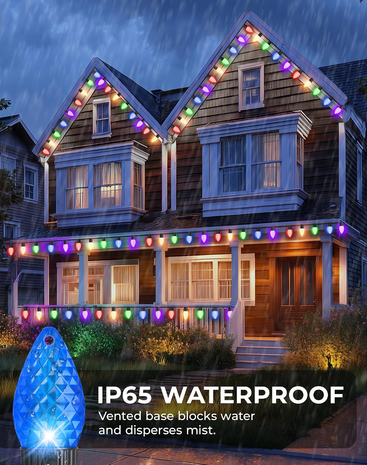 Detalle 1 de Avatar Controls BMSL18 Smart C9 Outdoor Christmas Lights, 100 RGB LEDs