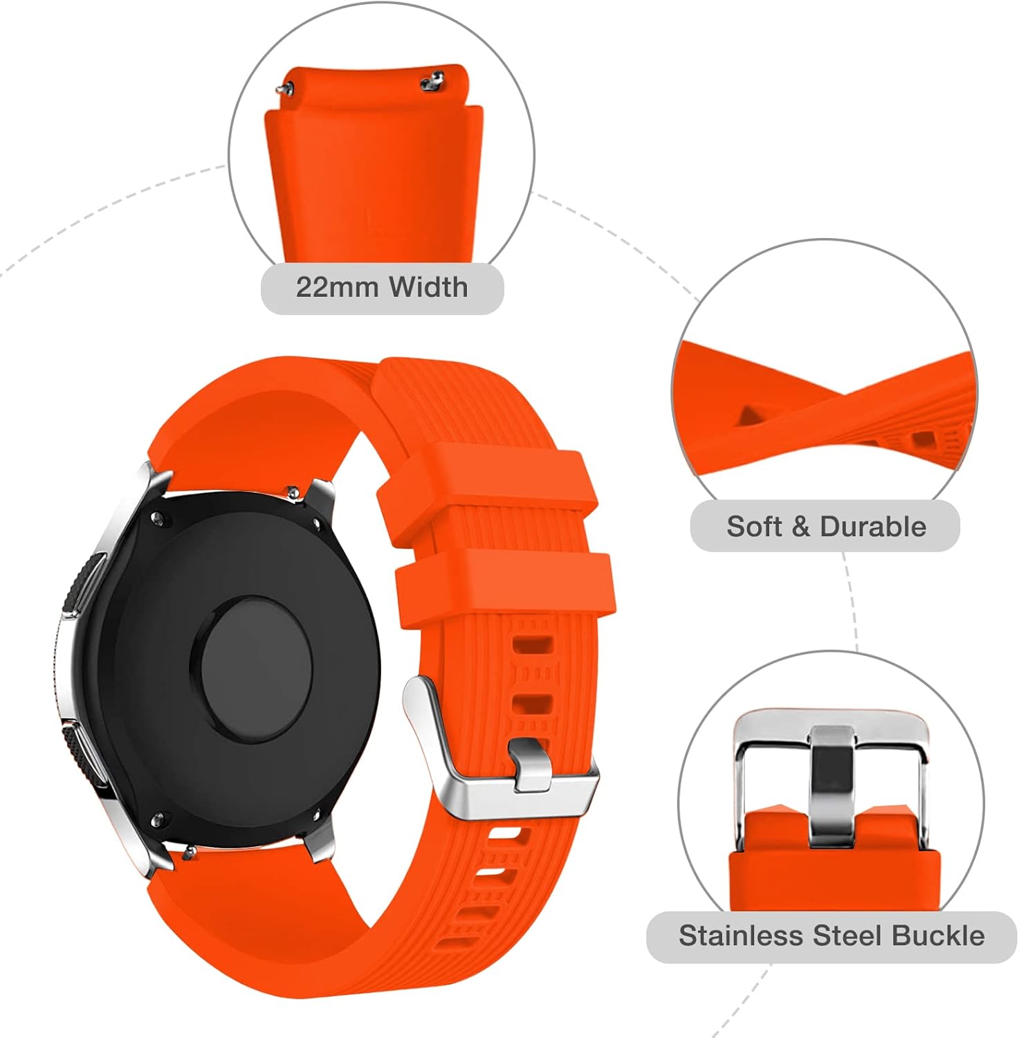 Thumbnail 2 de YHC soft silicone watch strap for Samsung Galaxy Watch 46mm / Gear S3 / Watch 3 45mm (22mm)