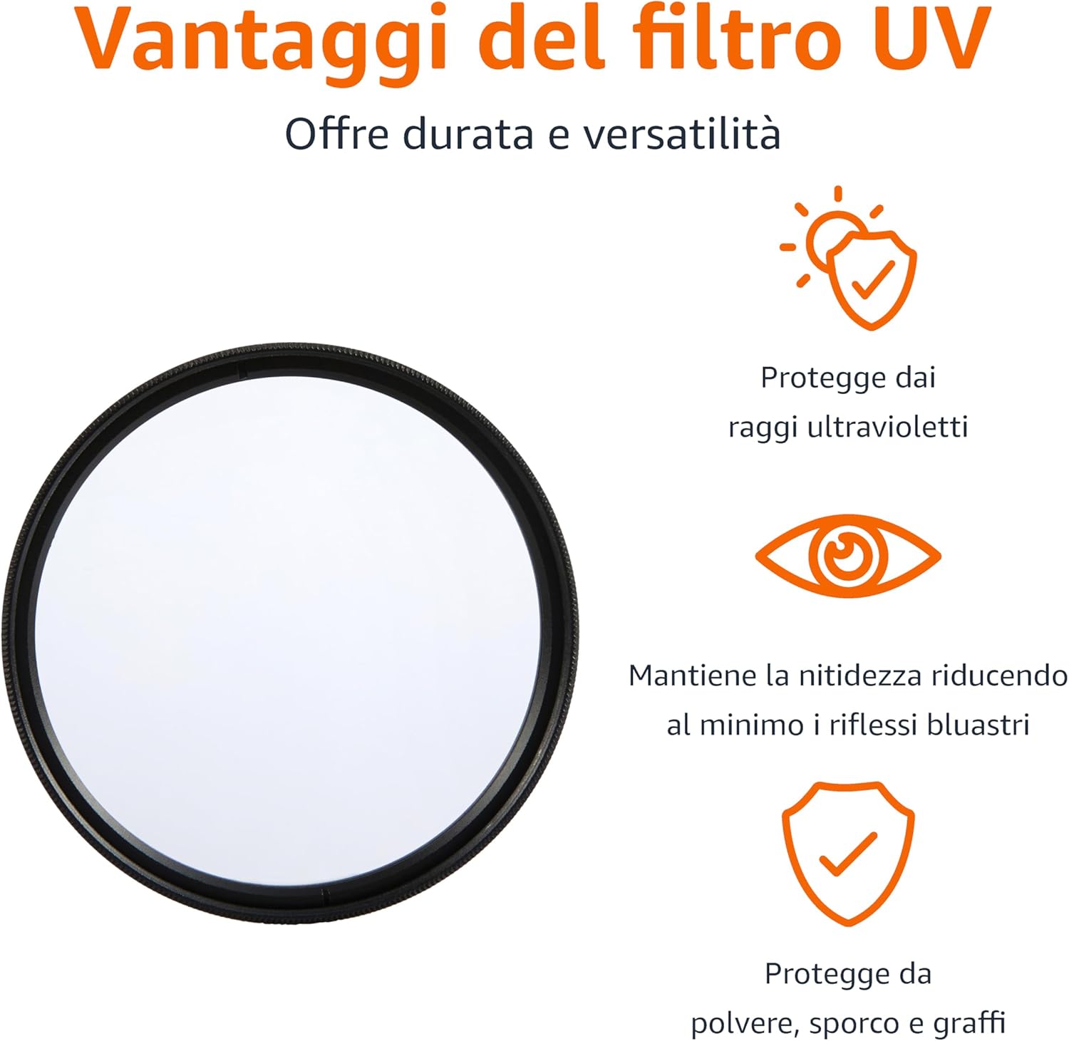 Thumbnail 1 de Amazon Basics filtro UV circolare da 82 mm: protezione per obiettivo, polvere e graffi