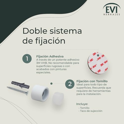 Detalle 1 de EVI I-198/28TPMBL: tope de puerta adhesivo Ø28 mm