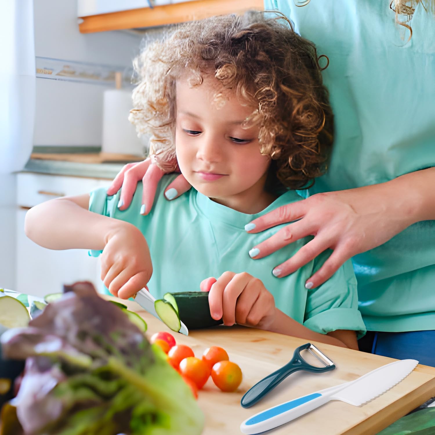 Detalle de Kids Cooking Set Real Baking Utensils — Junior Chef Kit