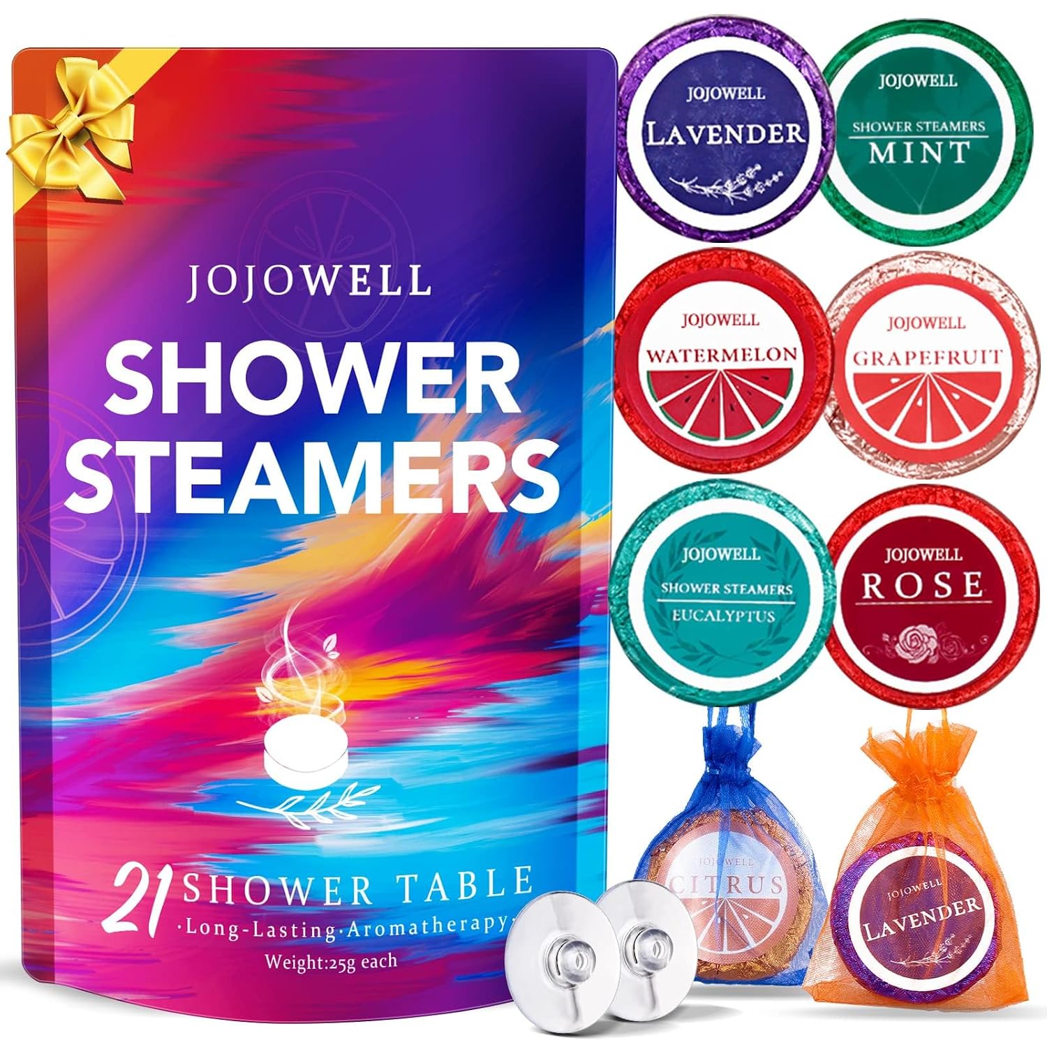Detalle de JoJowell Shower Steamers Aromatherapy (21 pcs) Essential Oil Shower Bombs for a Home Spa