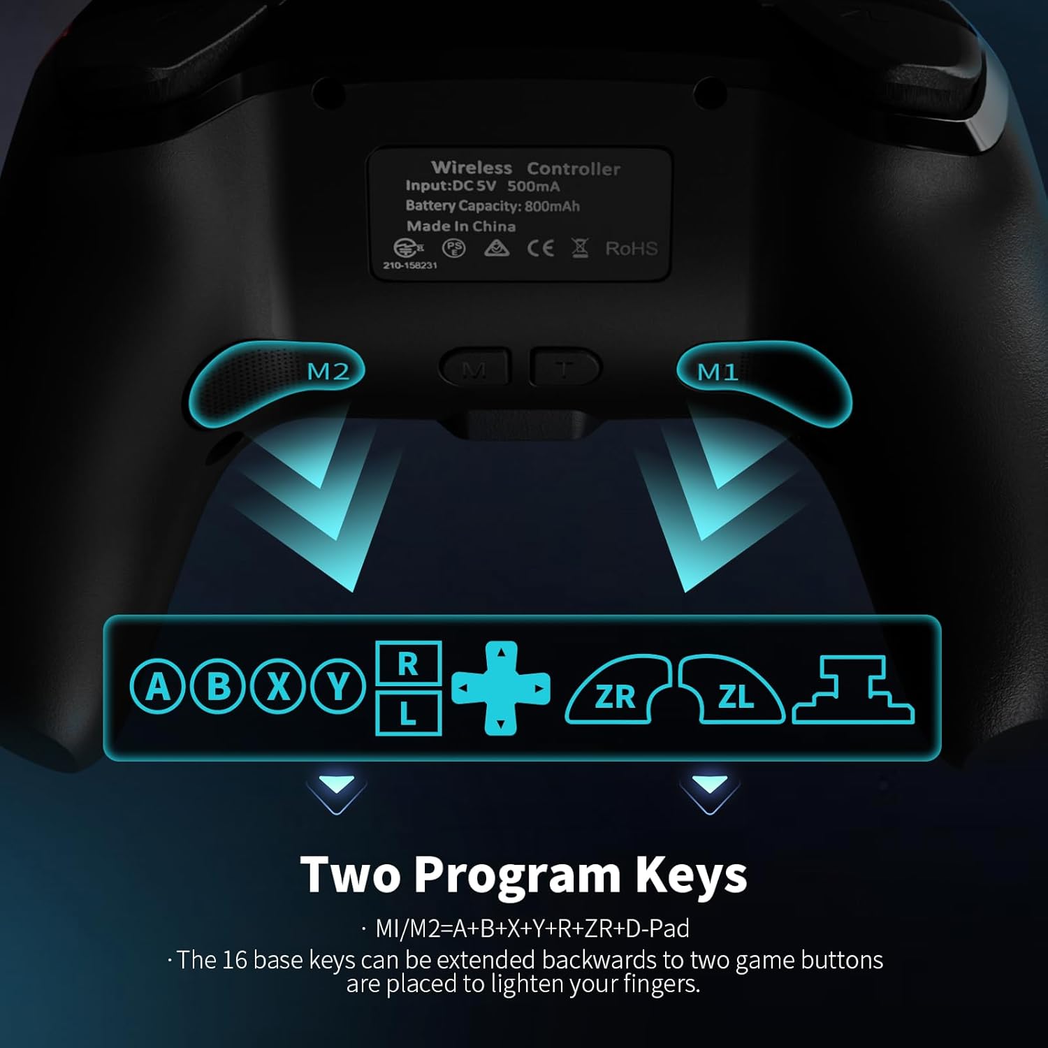 Detalle 1 de AceGamer 2pcs Wireless Controller for Switch (Hall Joystick, 6-axis Gyroscope, Turbo Burst)