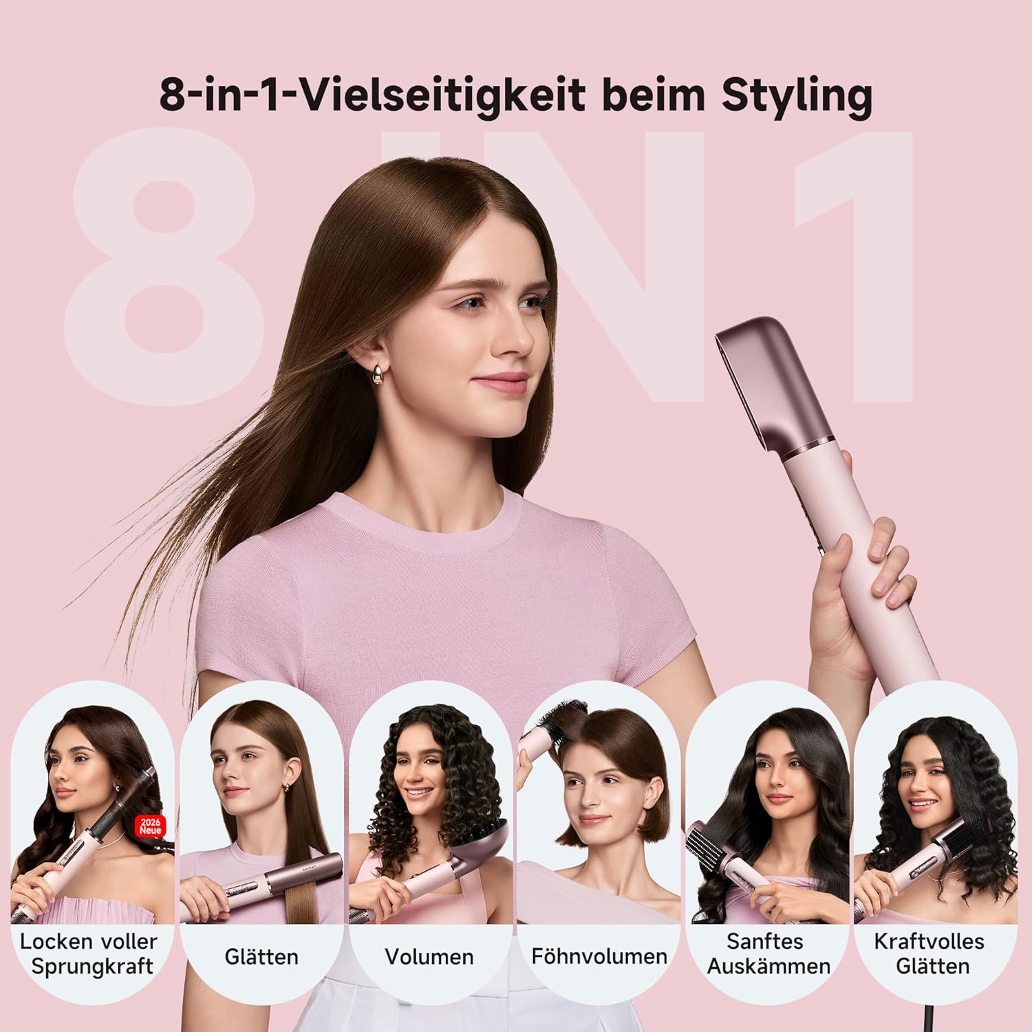 Detalle 2 de Dreame AirStyle Era Multi-Styler 2026 – 8-in-1, schnelles Trocknen, Glätten, Locken und Volumen