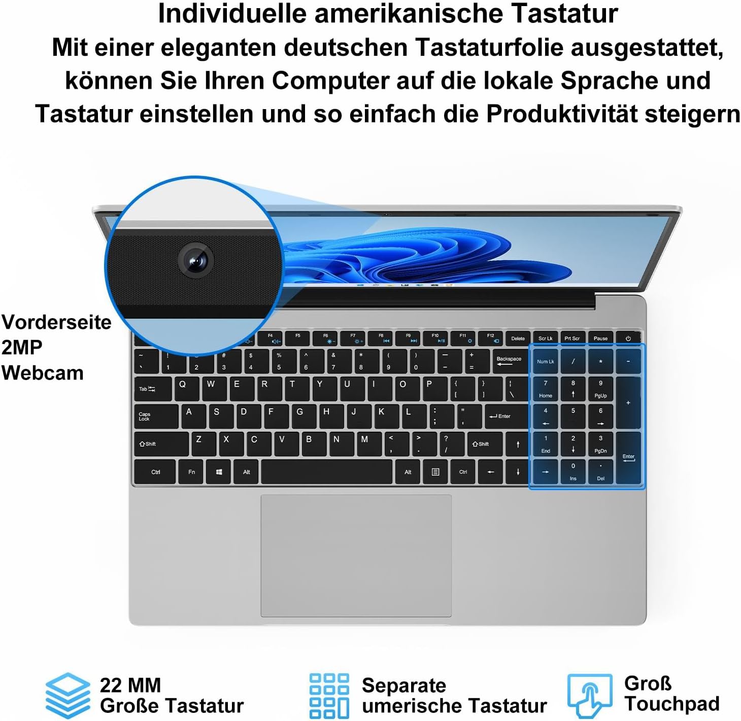 Detalle 2 de jumper Laptop 15,6 Zoll FHD – 12 GB RAM, 512 GB SSD, 5205U Prozessor