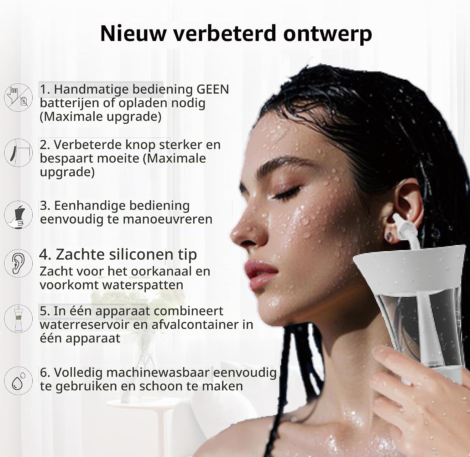 Detalle de Auectfy CSJ-006 handmatige oorreinigingsset met siliconen tip en handpomp
