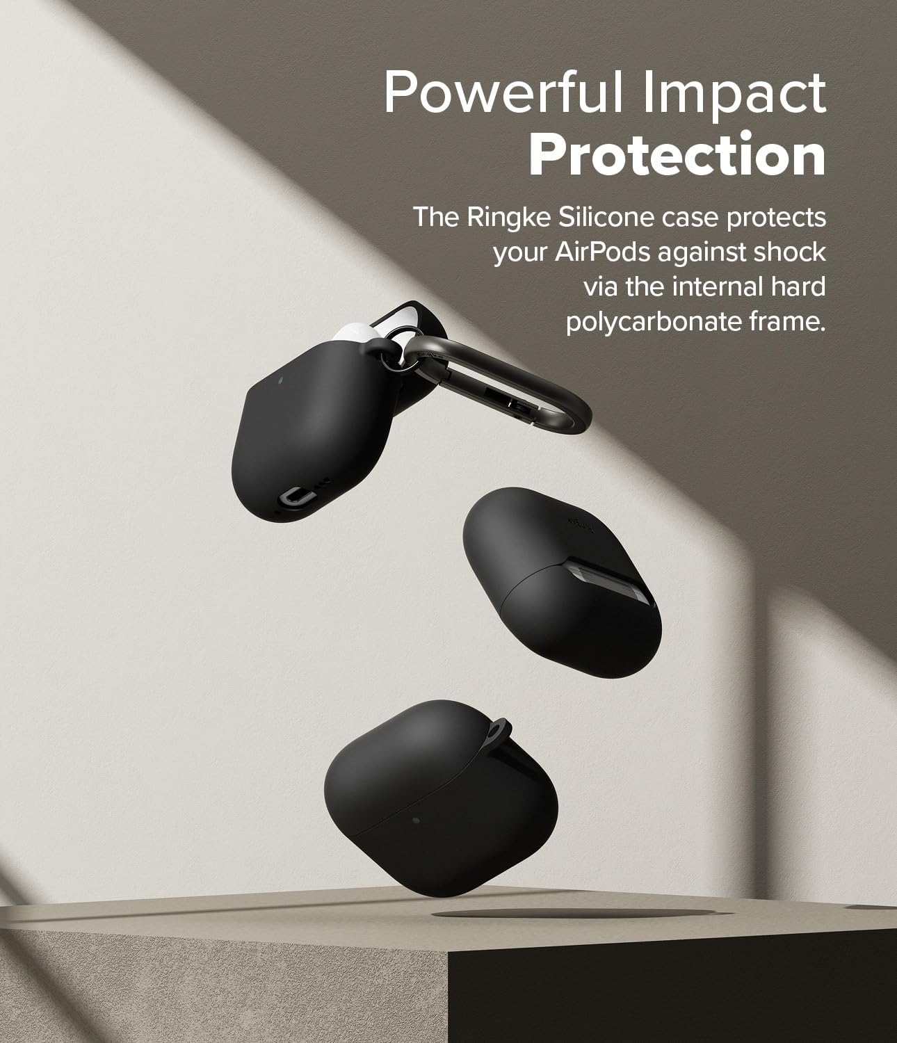 Detalle 2 de Ringke Silicone Case for AirPods 4th Gen – Black
