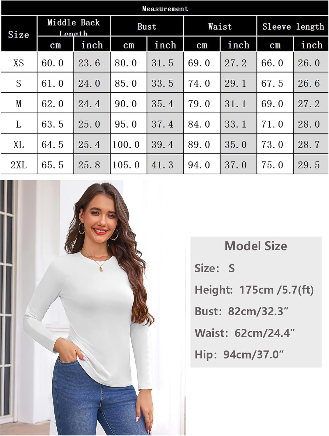 Thumbnail 5 de Bresdk sous vêtement thermique femme à manches longues Basic Tee Shirt Thermique – Col ras du cou – Slim Fit (Hiver/Automne)