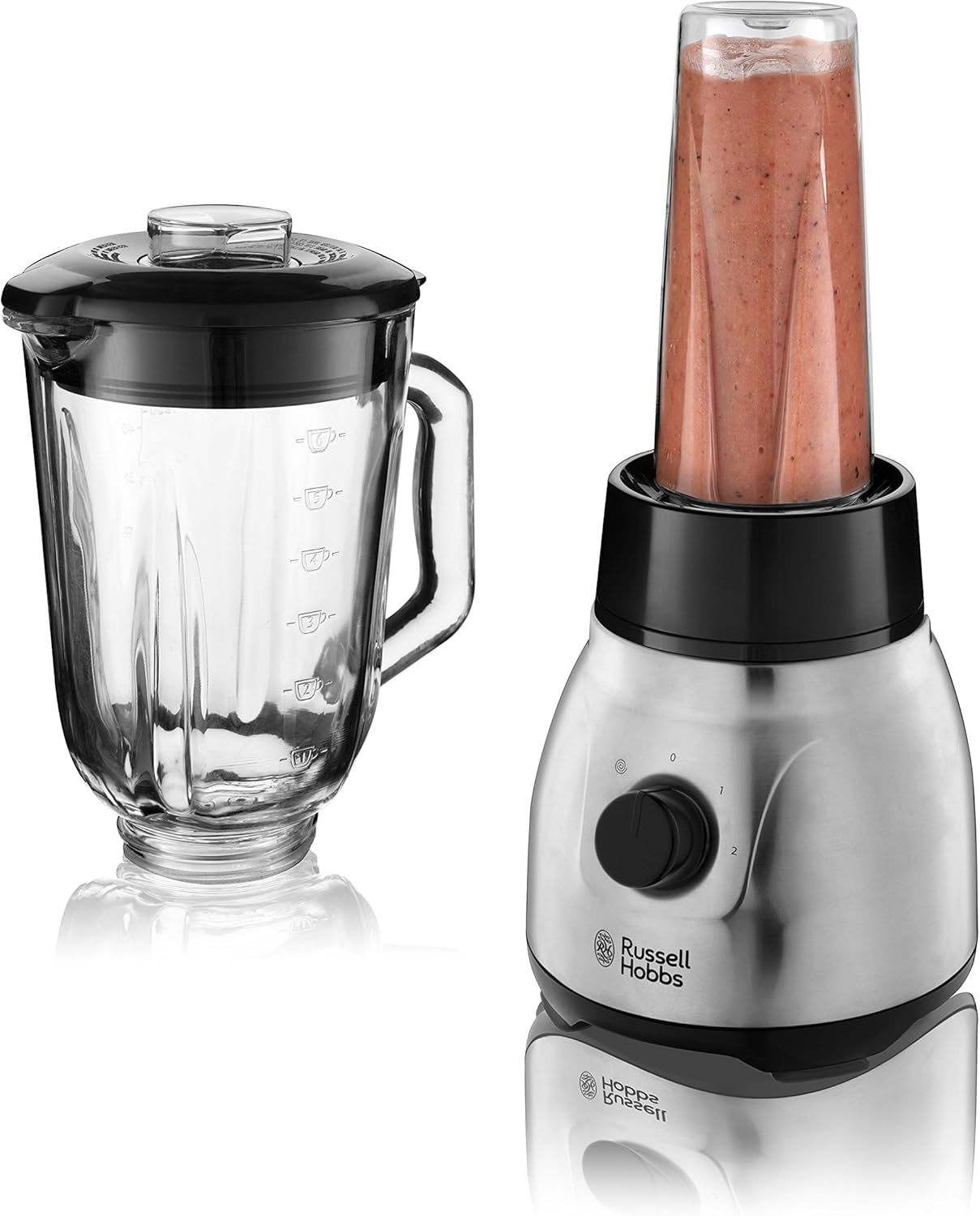 Thumbnail 2 de Russell Hobbs Blender Essential 23821-56 : polyvalent, puissant et rapide (2 récipients, verre 1,5 L)