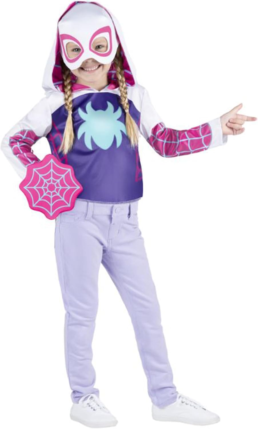 Detalle de Jazwares Costume Play Marvel Ghost Spider Toddler Dress-Up Set, 3T-4T