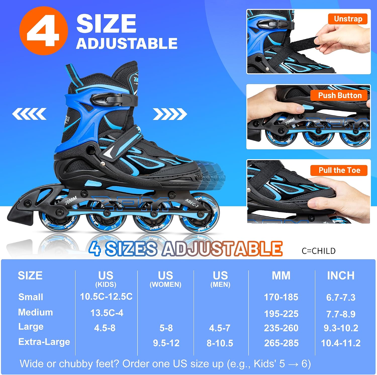 Detalle 1 de 2PM SPORTS Inline Skates, Aluminum Frame