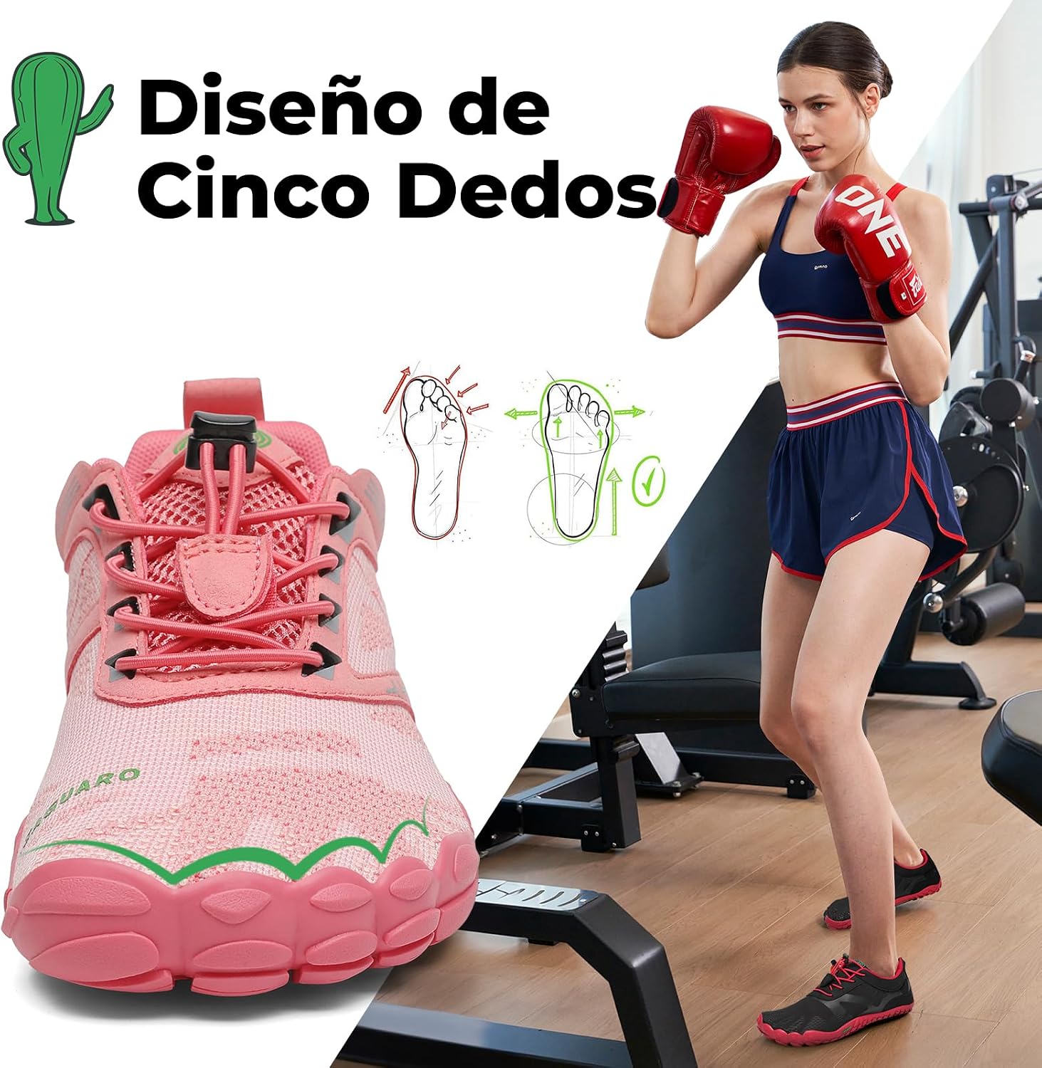 Detalle de SAGUARO Barefoot Zapatillas Minimalistas Zero Drop Gr.36-48