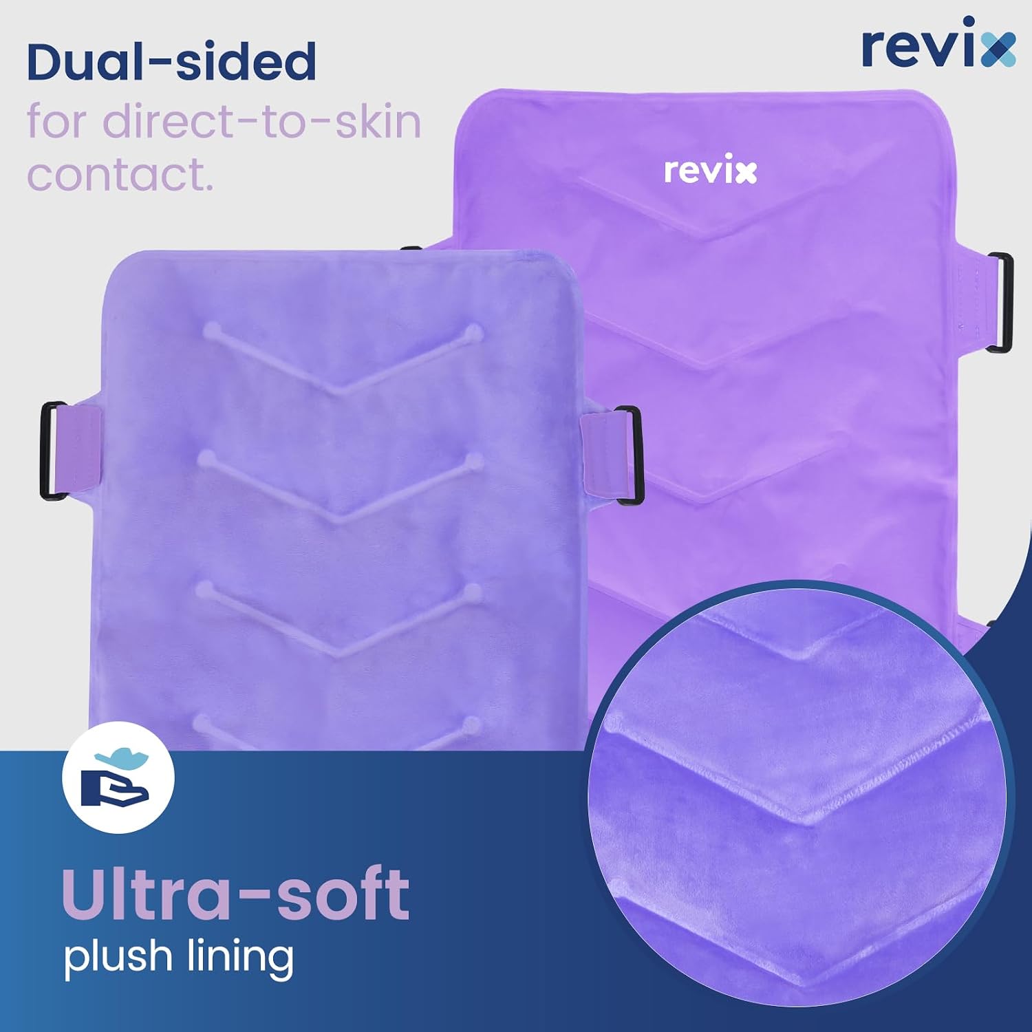 Detalle de REVIX Extra-Large Back Ice Pack, 13 x 21-Inch Reusable Gel Wrap with Straps