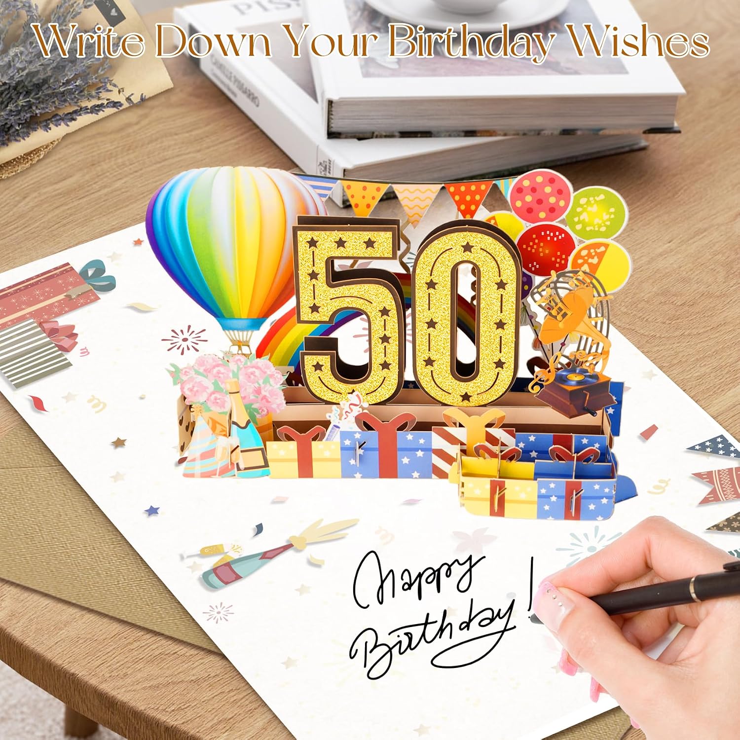 Detalle 2 de 50th Birthday Cards Funny 3D Pop Up with Envelope – Vintage 1976 Poster Style Greeting Card (8x10 inch)