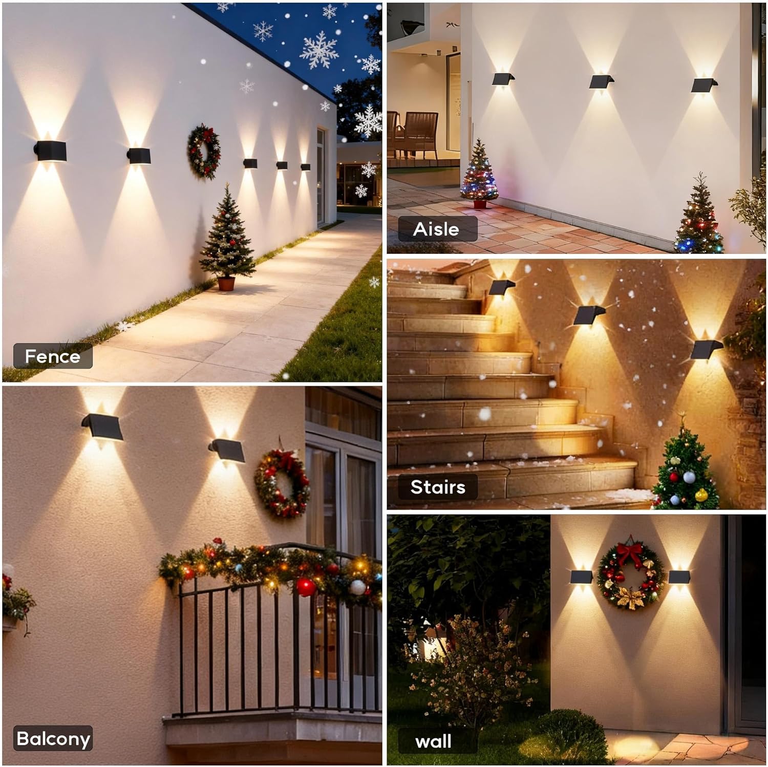 Thumbnail 5 de IIRARA Solar Fence Lights 4-Pack for Garden Outdoor