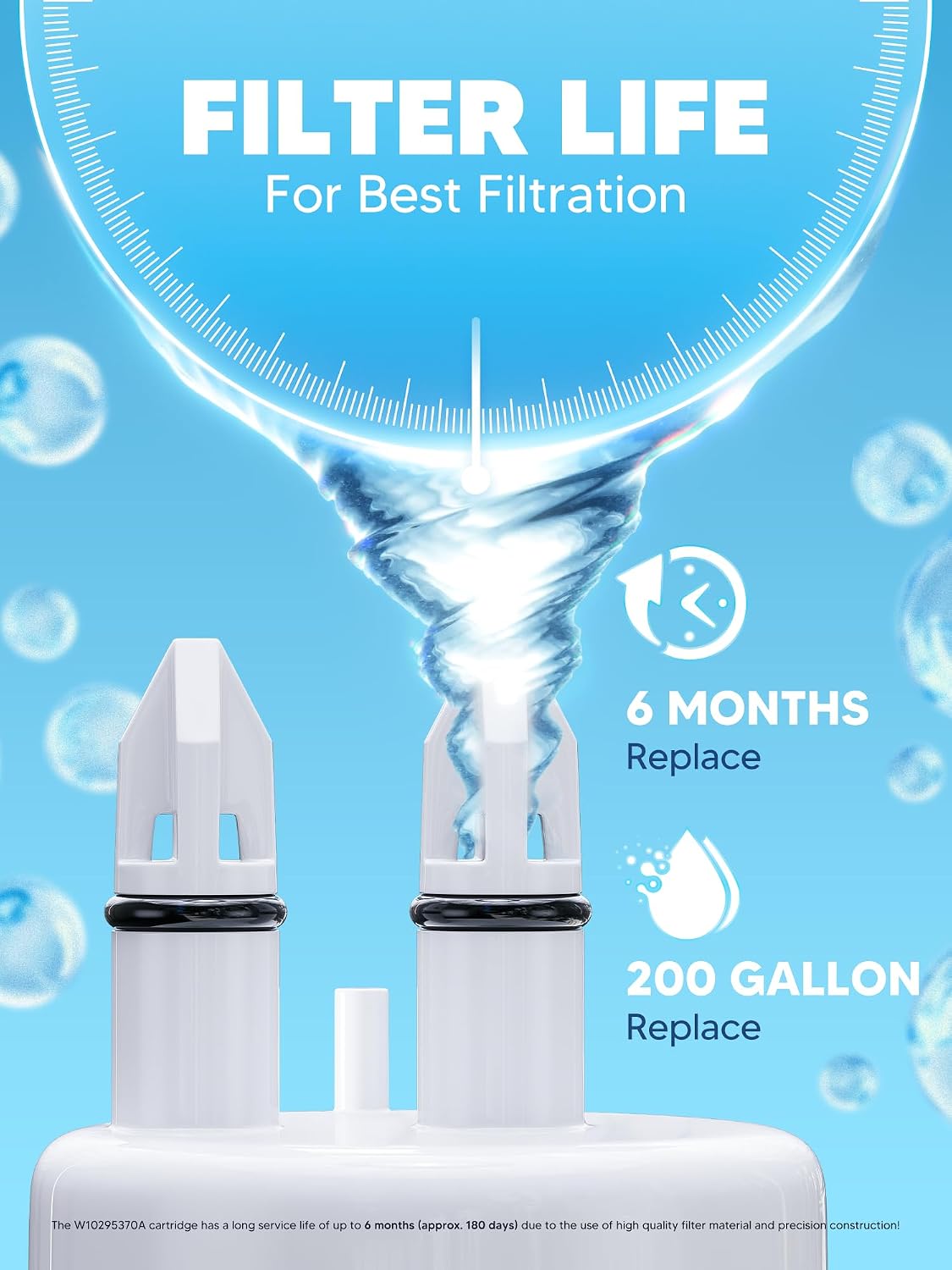 Thumbnail 5 de BOGDA BO001-4 W10295370A Refrigerator Water Filter, 4-Pack, Coconut Carbon