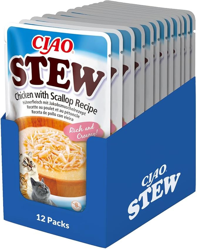 Detalle de CHURU Cat Ciao Stew Pollo y Vieira 12×40 g 🐱