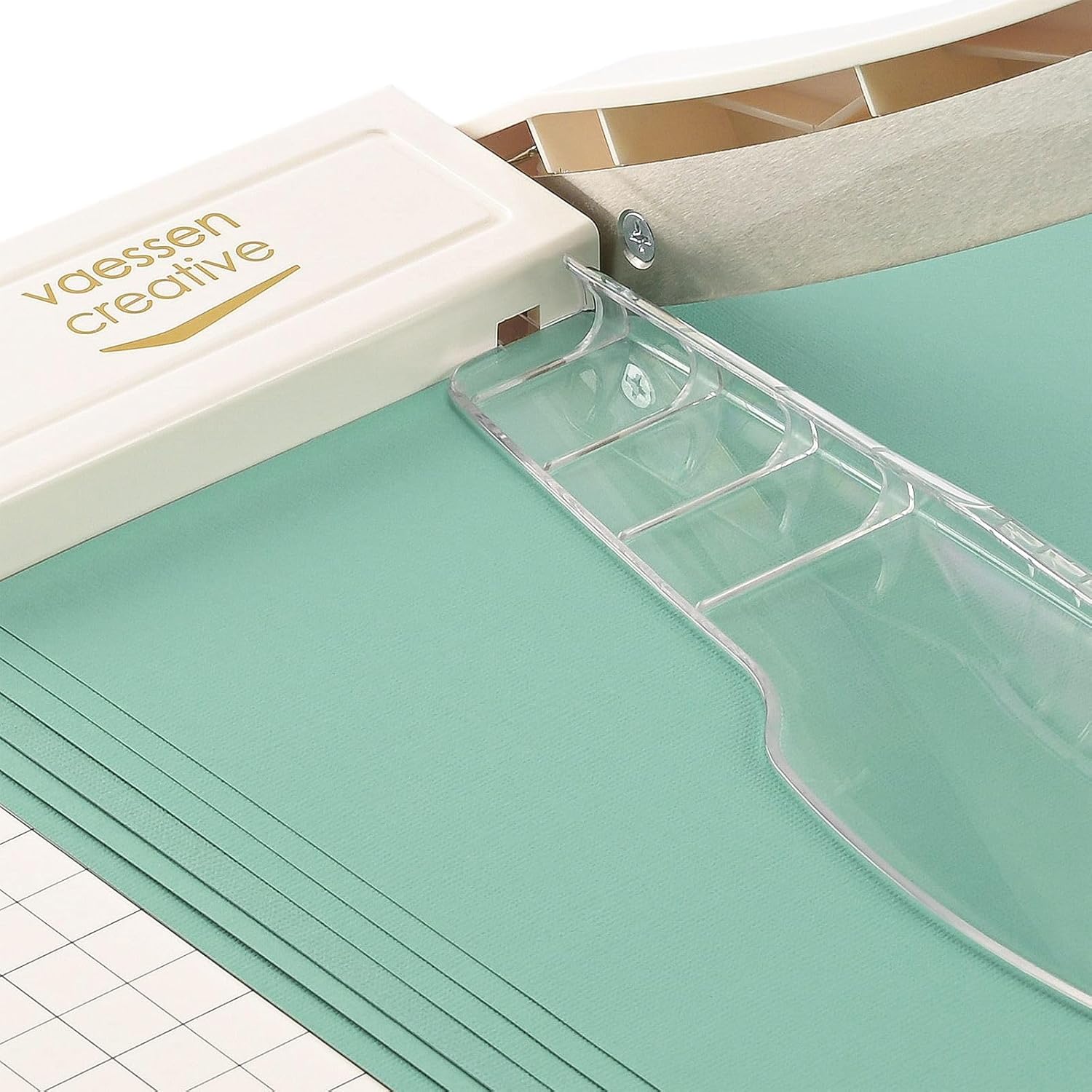 Detalle de Vaessen Creative Massicot Guillotine 30 cm Blanc – Coupe-papier fiable pour scrapbooking