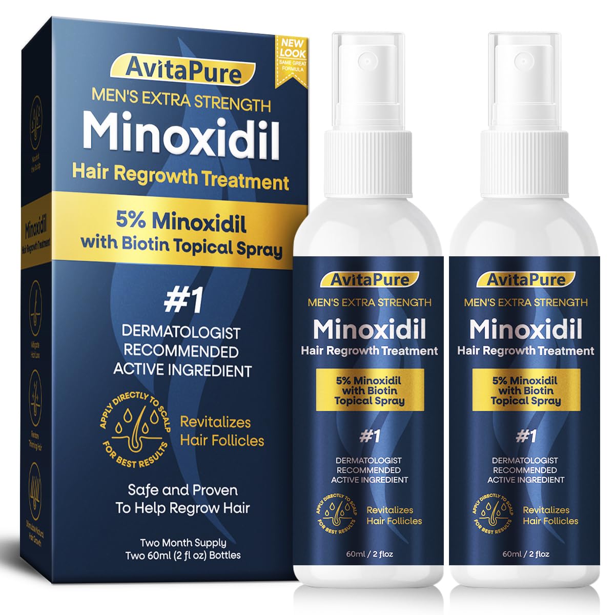 Detalle de AVITAPURE 5% Minoxidil Spray for Men, PG-Free and Fast-Drying