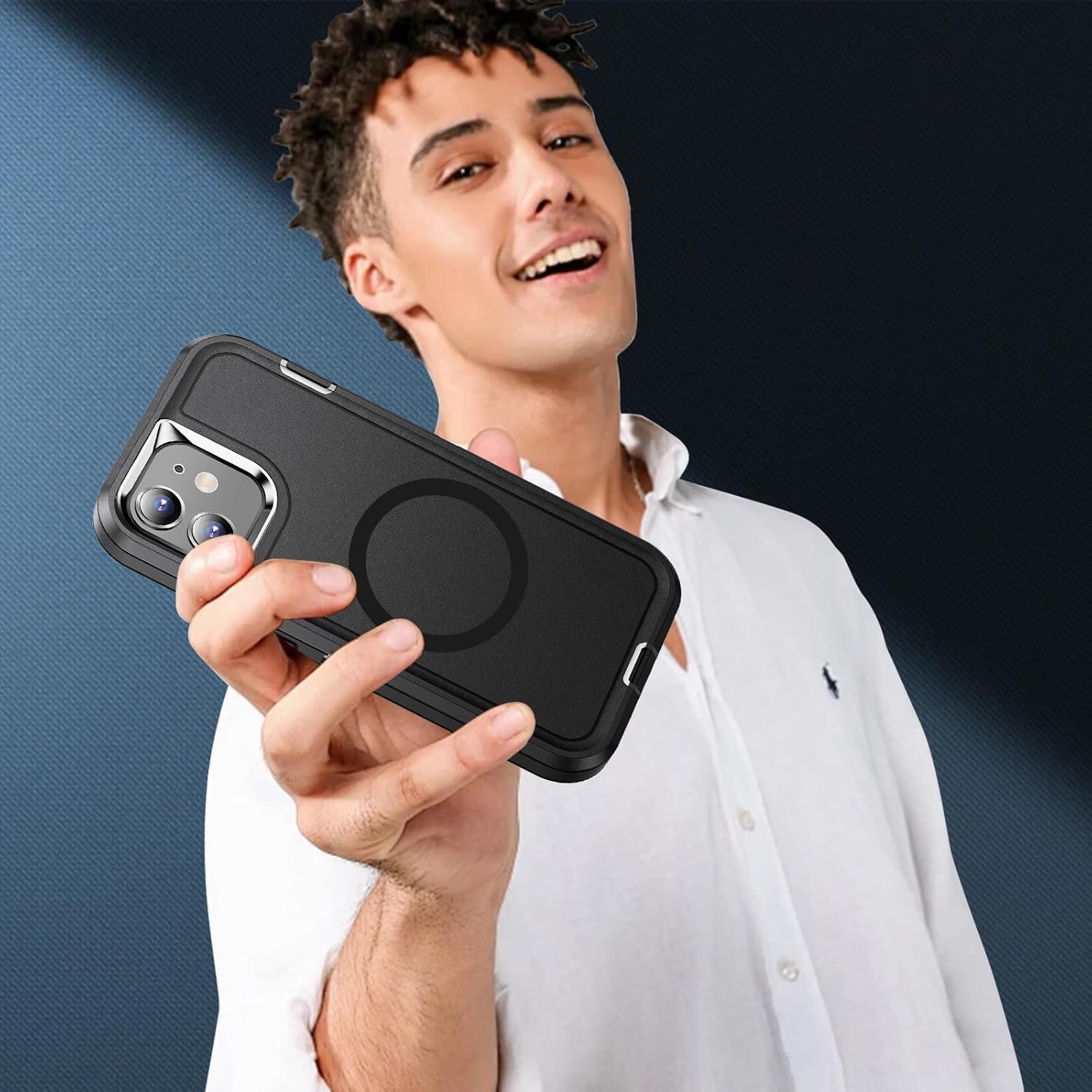 Thumbnail 6 de Giyer Handyhülle für iPhone 11 mit Schutzfolie, 360° Stoßschutz und Magnetring (Schwarz)