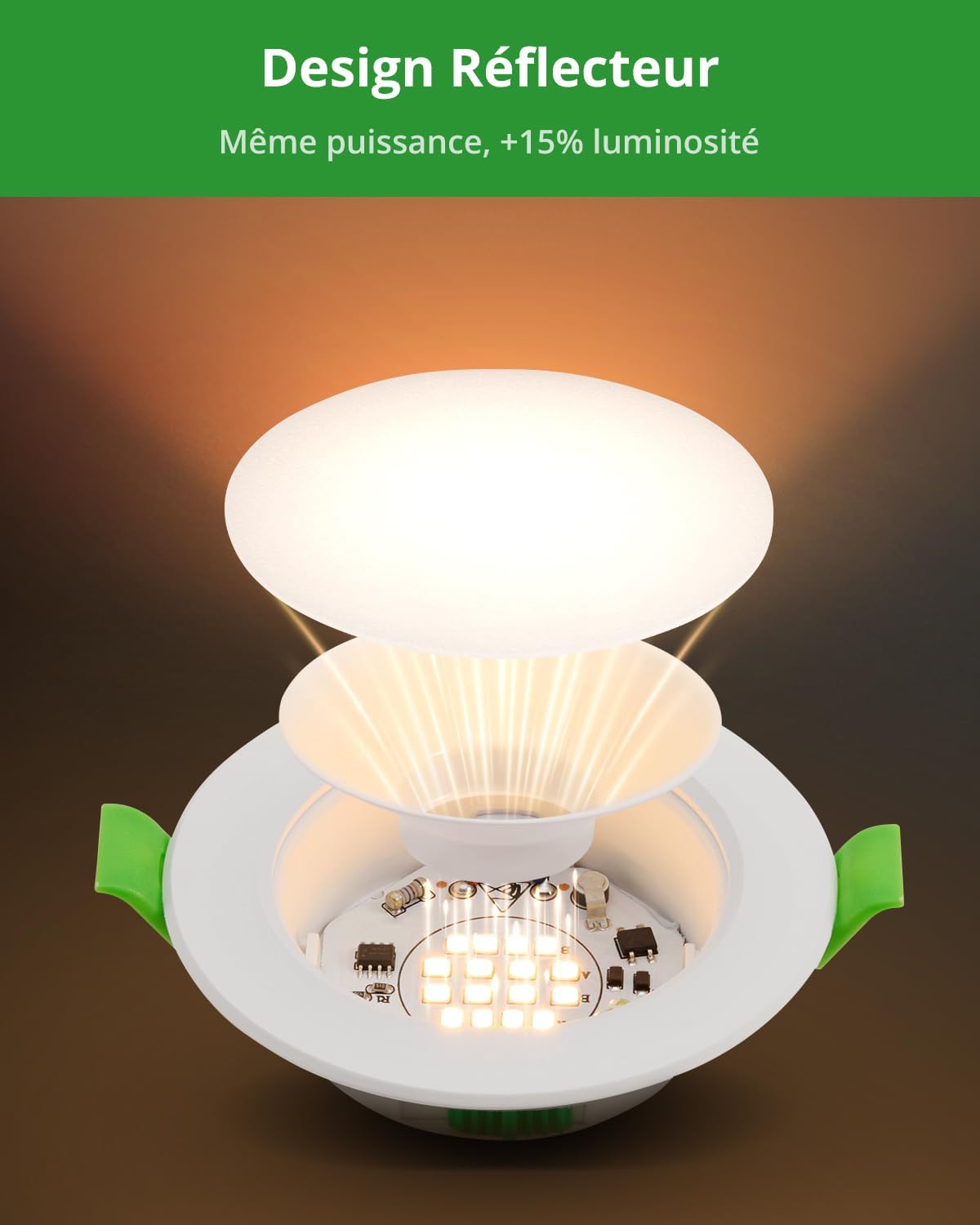 Thumbnail 6 de HOMEOW Lot de 20 Spot LED Encastrable Extra Plat 5W – 68–80 mm, IP44, Blancs T° 2700/4000/6000K