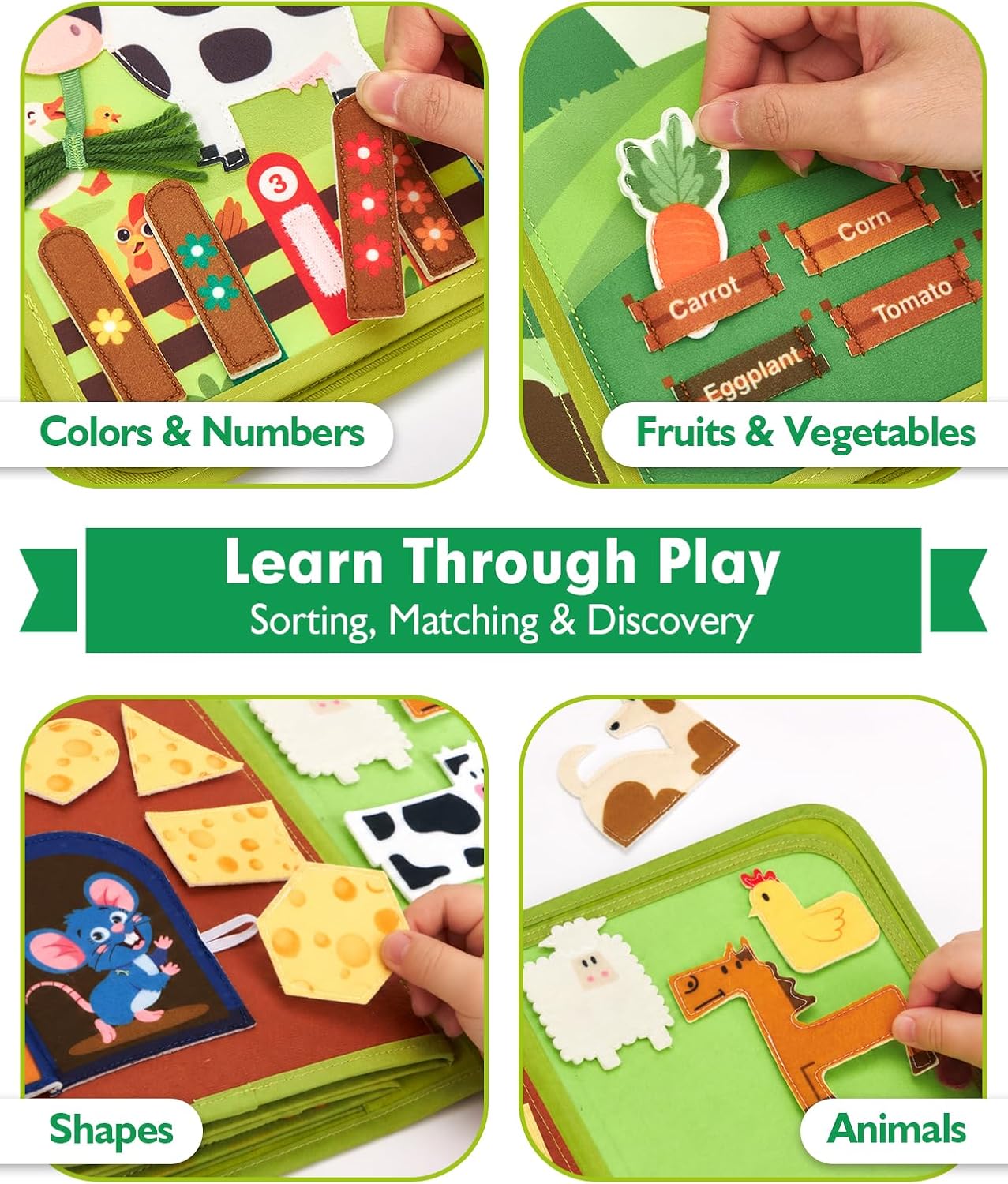 Thumbnail 4 de hahaland Busy Book for Toddlers 1-3 Farm Montessori