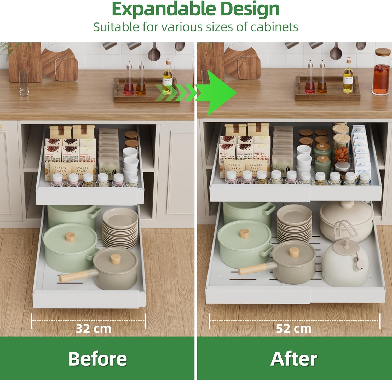 Detalle 2 de PAKETA 4-Pack Pull Out Cabinet Organizer 21"