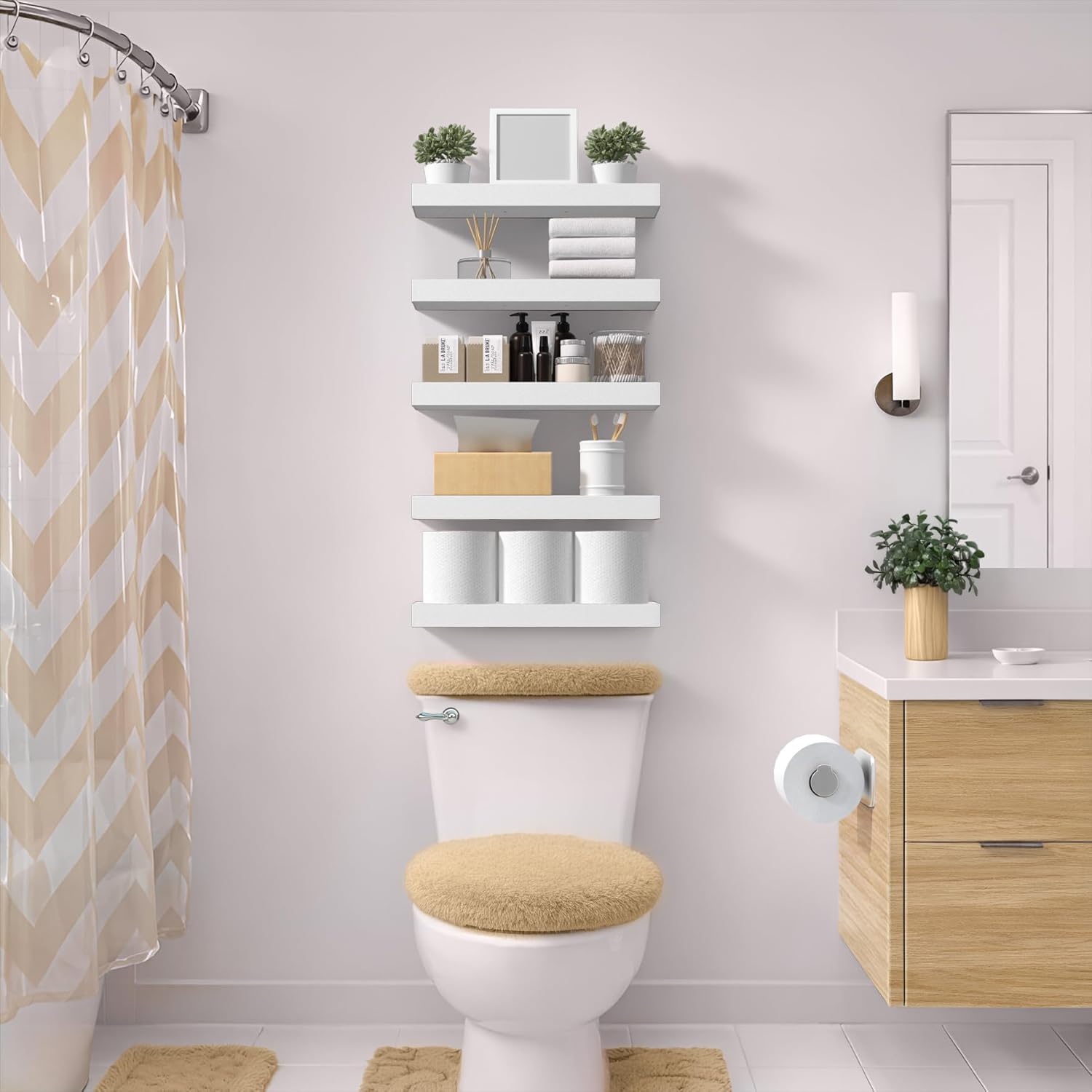 Thumbnail 1 de Sorbus Wall Floating Shelves 5 Pack