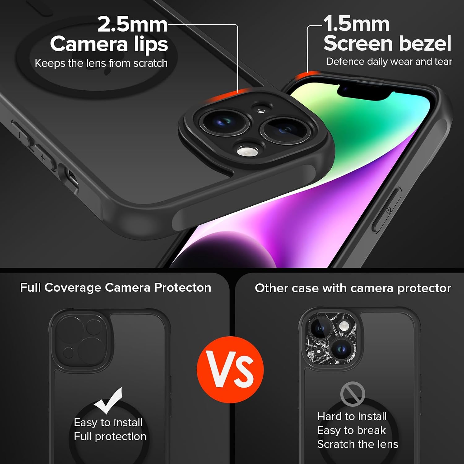 Thumbnail 4 de iVoler Cover Magnetica per iPhone 14 5G con Vetro Temperato – Custodia traslucida opaca, MagSafe e protezione completa