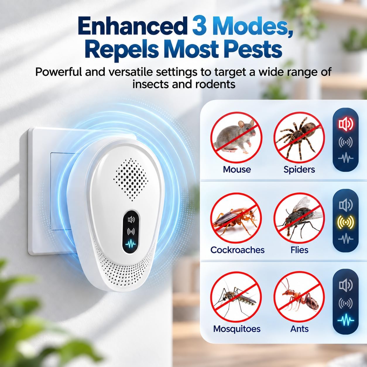 Detalle de Fooxem Ultrasonic Pest Repeller 7-Pack