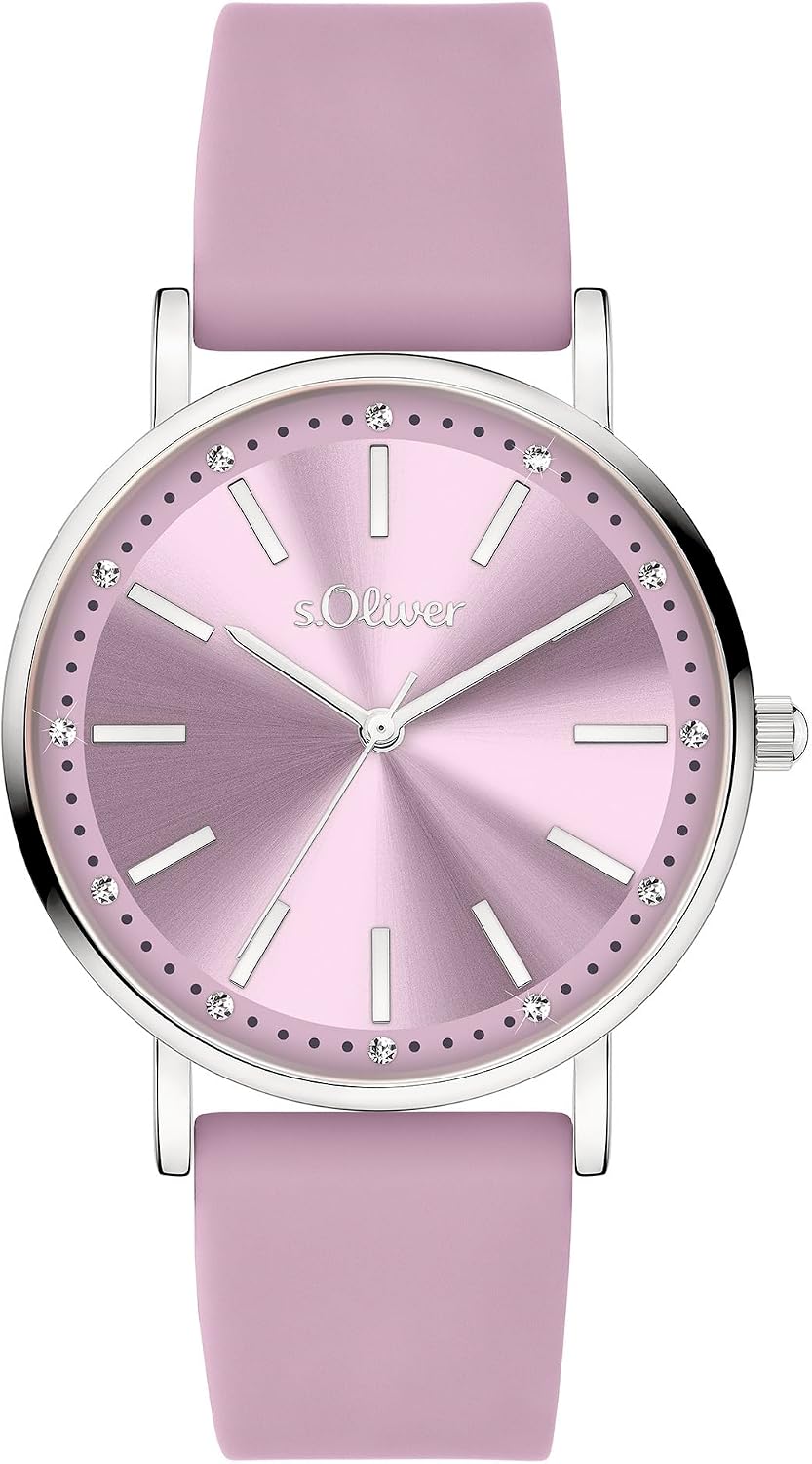 Detalle de s.Oliver Damenuhr mit Silikonband – 36 mm, zeitlos & modern