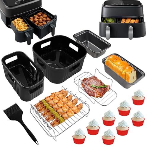 Detalle de YINGRACE Accessori per Philips Airfryer Dual Basket NA350/NA550 in silicone