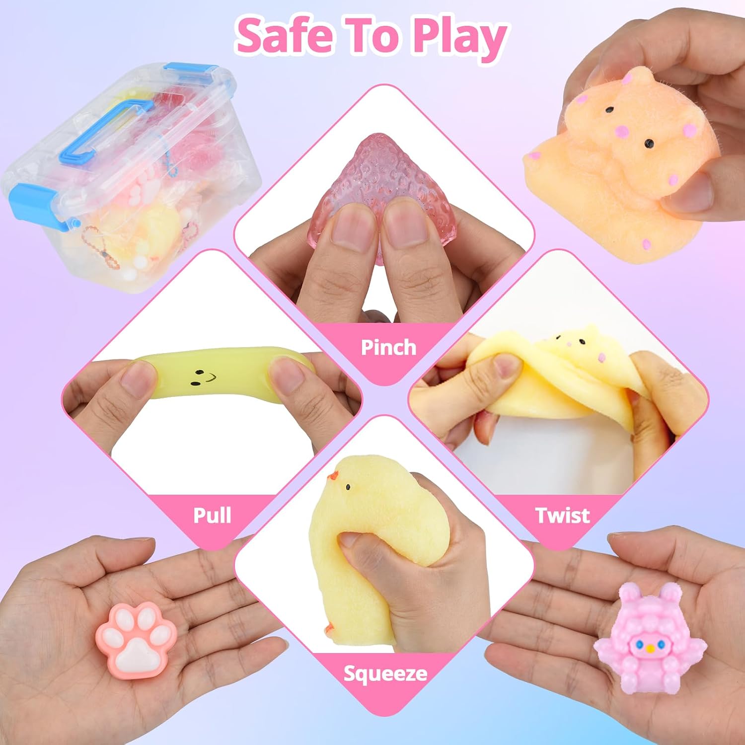 Detalle 2 de Tedmax ST-004 12-Piece Soft Slow-Rising TPR Sensory Toy Set